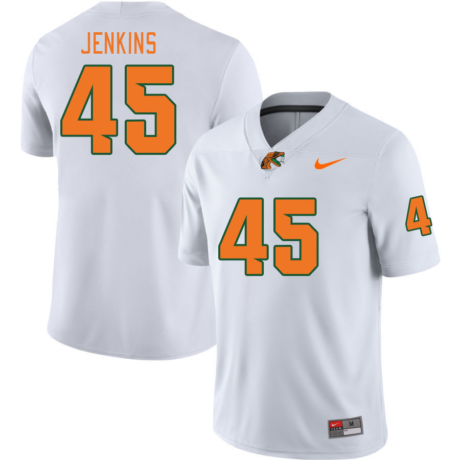 Men-Youth #45 Nay'Ron Jenkins Florida A&M Rattlers 2023 College Football Jerseys Stitched-White